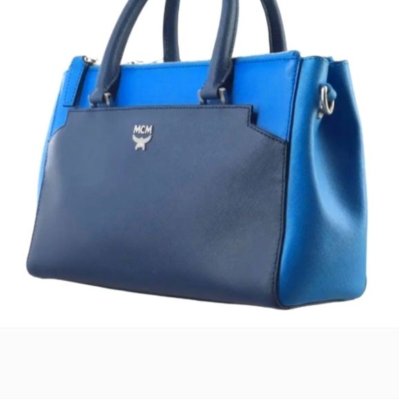 MCM Blue and Navy Crossbody Bag - Picture 1 of 10